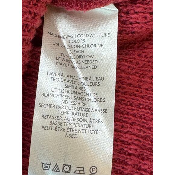 Free People Red Cowl Neck Pullover Cranberry Turtleneck Sweater Top M NWOT - Picture 7 of 8